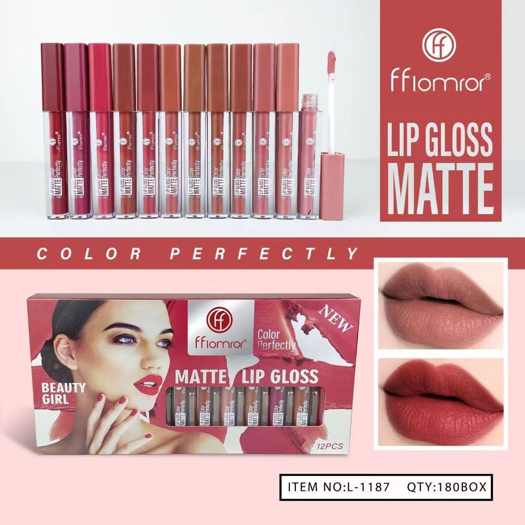 12pcs Matte Lipgloss Tray